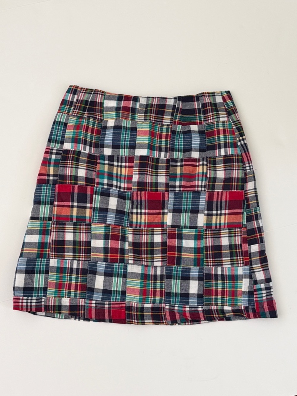 Castaway Nantucket Island Madras Skirt
Cotton Lined Plaid Patchwork Preppy 6